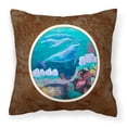 thumbnail image 1 of Carolines Treasures 7143PW1414 Dolphin Familty Swimming Fabric Decorative Pillow  14Hx14W multicolor, 1 of 4
