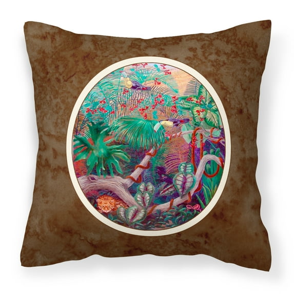 Carolines Treasures 7144PW1414 Bird - Toucan Fabric Decorative Pillow  14Hx14W multicolor