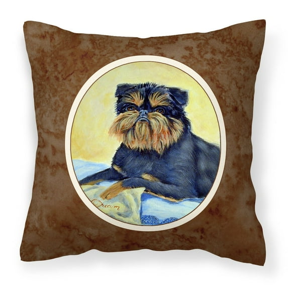 Carolines Treasures 7146PW1414 Brussels Griffon Fabric Decorative Pillow 14Hx14W multicolor