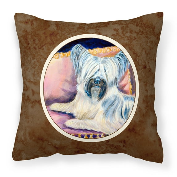 Carolines Treasures 7154PW1414 Skye Terrier Fabric Decorative Pillow  14Hx14W multicolor