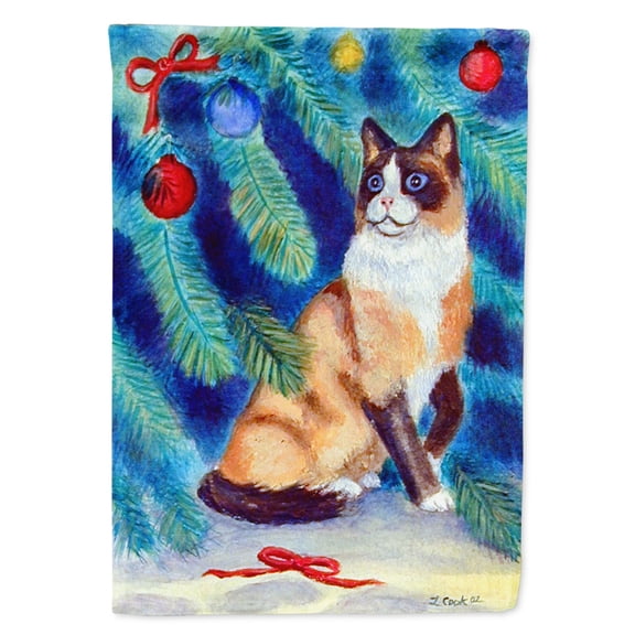 Carolines Treasures 7155-FLAG-PARENT Christmas Tree Cat Flag multicolor