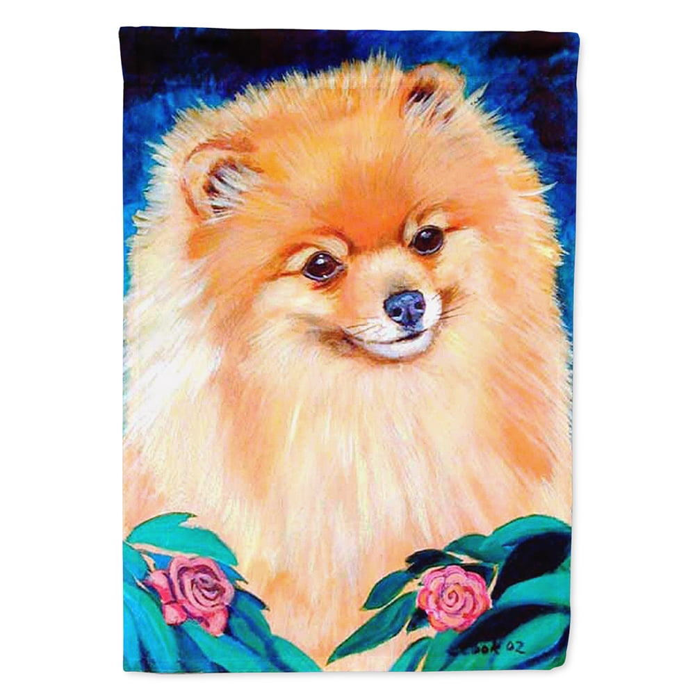 Carolines Treasures 7165-FLAG-PARENT Pomeranian Garden Bud Flag  multicolor