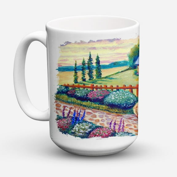 Carolines Treasures 7168CM15 Pembroke Corgi at the Cottage Coffee Mug 15 oz 15 ounce multicolor