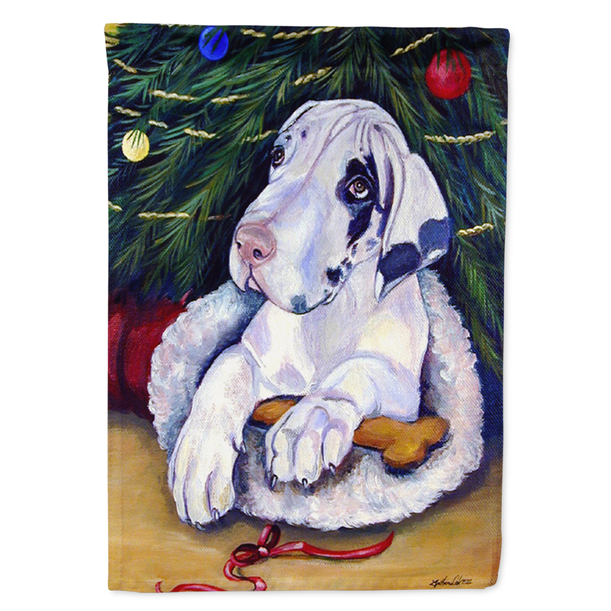Christmas Tree with Great Dane Garden Flag