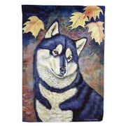 Carolines Treasures 7173-FLAG-PARENT Fall Leaves Siberian Husky Flag multicolor