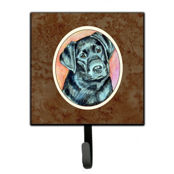 Carolines Treasures 7177SH4 Black Labrador Leash or Key Holder 7Hx4.25W multicolor