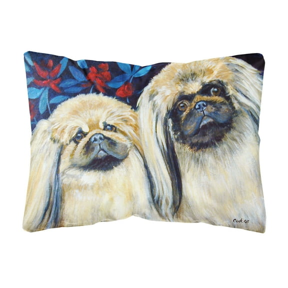 Carolines Treasures 7193PW1216 What a pair of Pekingese Canvas Fabric Decorative Pillow, 12H x16W, multicolor