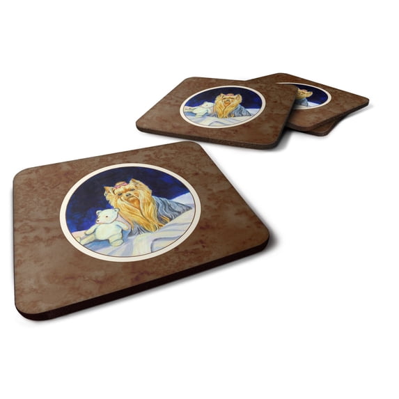 Carolines Treasures 7221FC Yorkie Foam Coaster Set of 4 3 1/2 x 3 1/2 multicolor