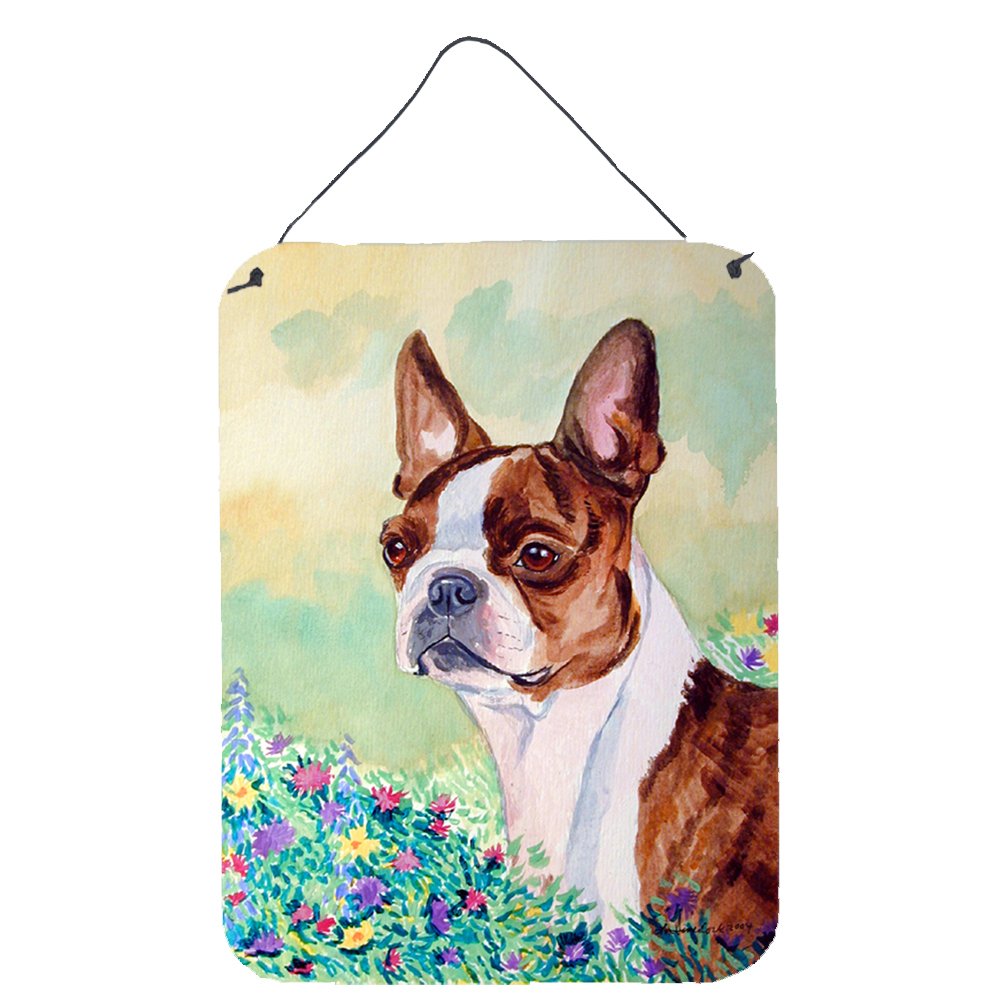 Carolines Treasures 7222DS1216 Red and White Boston Terrier Wall or Door Hanging Prints 12x16 multicolor