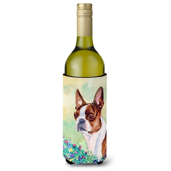 Carolines Treasures 7222LITERK Red and White Boston Terrier Wine Bottle Hugger Wine Bottle multicolor