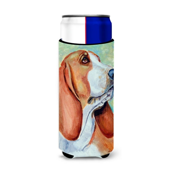 Carolines Treasures 7227MUK Basset Hound Ultra Hugger for slim cans Slim Can multicolor