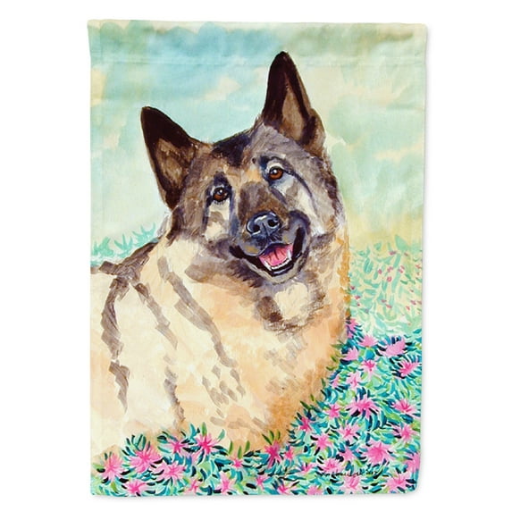 Carolines Treasures 7231-FLAG-PARENT Norwegian Elkhound Flag  multicolor