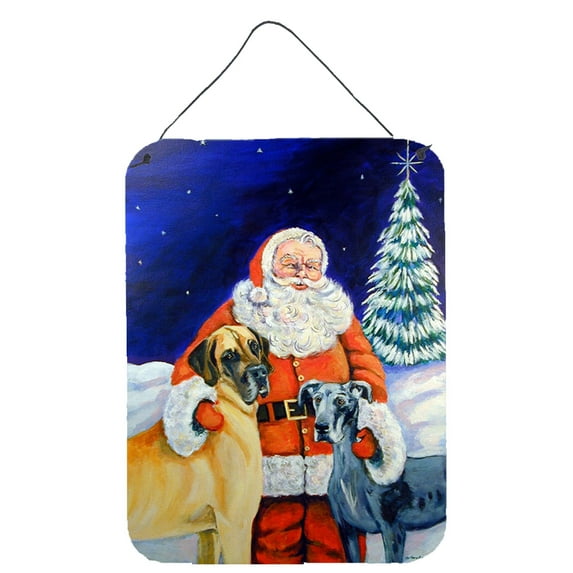 Carolines Treasures 7232DS1216 Santa Claus with Great Dane Wall or Door Hanging Prints 12x16 multicolor