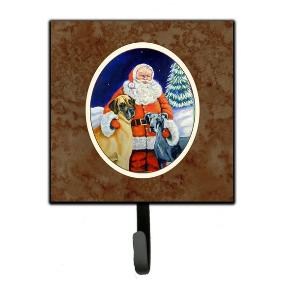 Carolines Treasures 7232SH4 Santa Claus with Great Dane Leash or Key Holder 7Hx4.25W multicolor