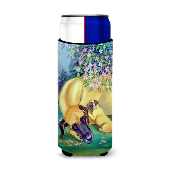 Carolines Treasures 7234MUK Great Dane and puppy Ultra Hugger for slim cans Slim Can multicolor