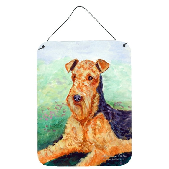 Carolines Treasures 7239DS1216 Airedale Terrier Wall or Door Hanging Prints 12x16 multicolor