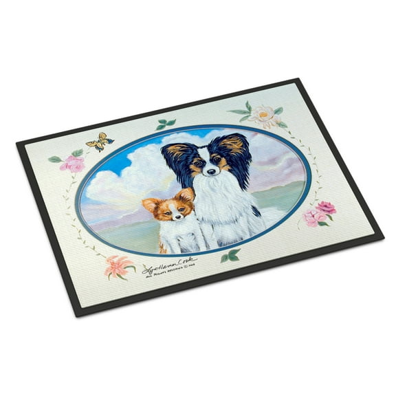 Carolines Treasures 7243JMAT Papillon  Doormat 24x36 36"L x 24"W multicolor
