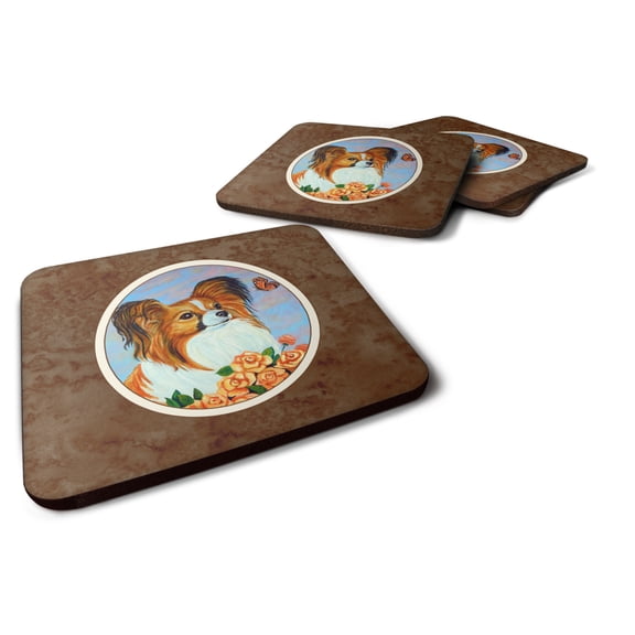 Carolines Treasures 7246FC Papillon Foam Coaster Set of 4 3 1/2 x 3 1/2 multicolor