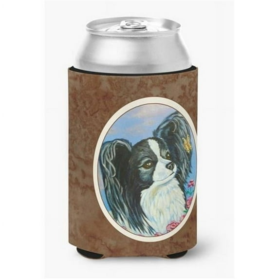 Carolines Treasures 7247CC Black & White Papillon Can or Bottle Hugger