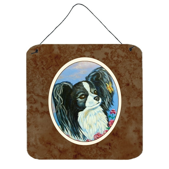 Carolines Treasures 7247DS66 Black and White Papillon Wall or Door Hanging Prints 6x6 multicolor
