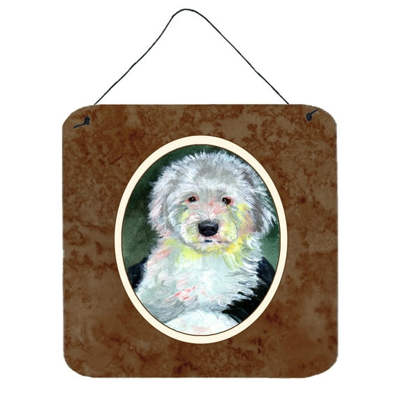 Carolines Treasures 7252DS66 Old English Sheepdog Wall or Door Hanging Prints 6x6 multicolor