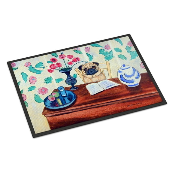 Carolines Treasures 7253JMAT Pug Doormat 24x36 36"L x 24"W multicolor