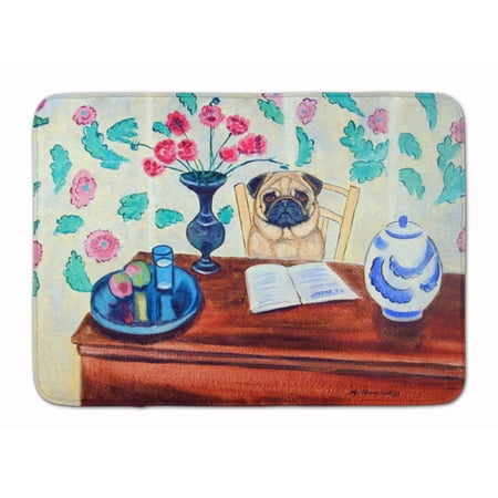 Carolines Treasures 7253RUG Pug Machine Washable Memory Foam Mat 19 X 27" multicolor