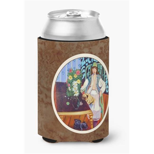 Caroline's Treasures 7265CC Lady with her Pug Can or Bottle Hugger, Can Hugger, multicolor