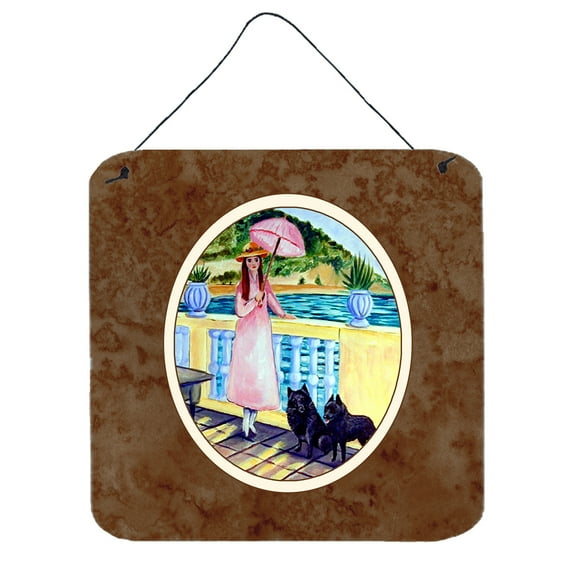 Carolines Treasures 7267DS66 Lady with her Schipperke Wall or Door Hanging Prints 6x6 multicolor