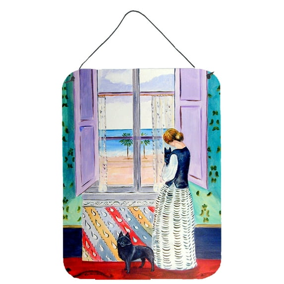 Carolines Treasures 7268DS1216 Lady with her Schipperke Wall or Door Hanging Prints 12x16 multicolor