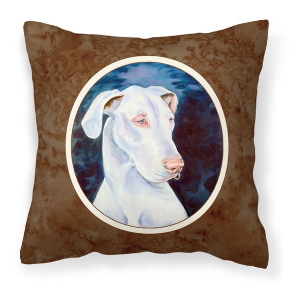 Carolines Treasures 7279PW1414 White Great Dane Fabric Decorative Pillow 14Hx14W multicolor