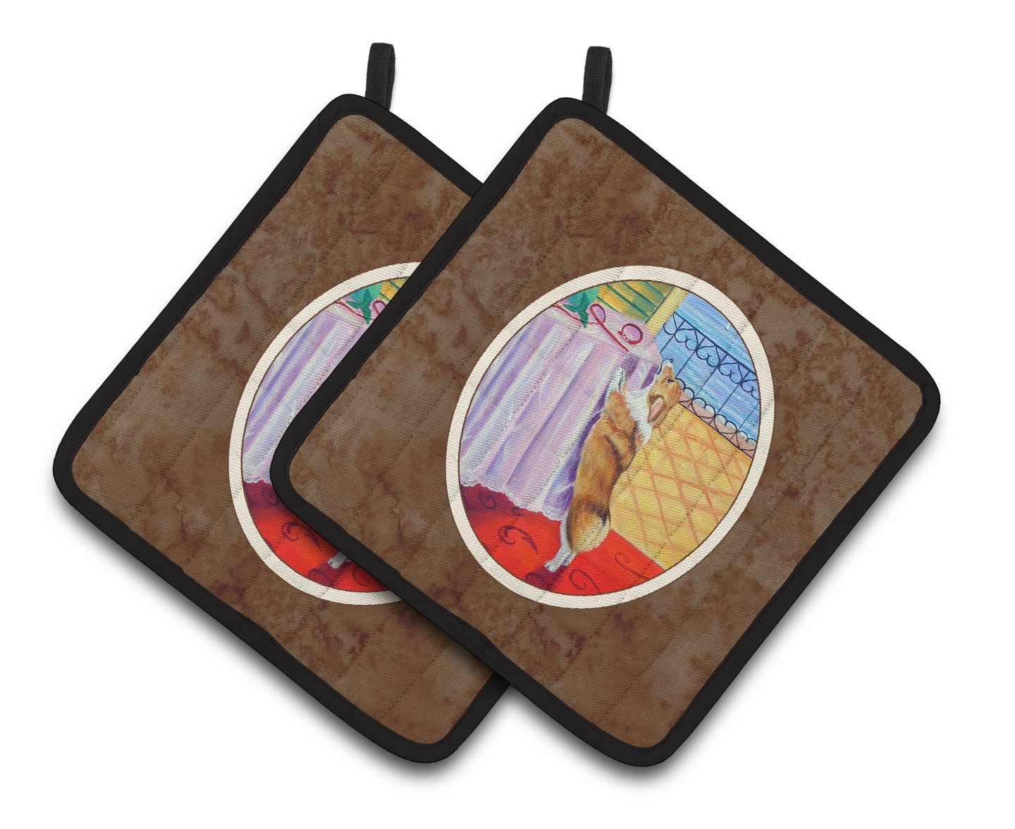 Carolines Treasures 7285PTHD Corgi Pair of Pot Holders , 7.5HX7.5W