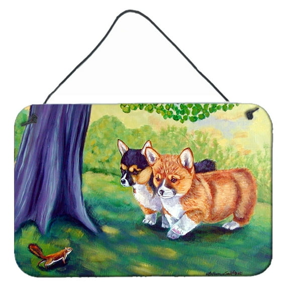 Carolines Treasures 7293DS812 Corgi Wall or Door Hanging Prints 8x12 multicolor