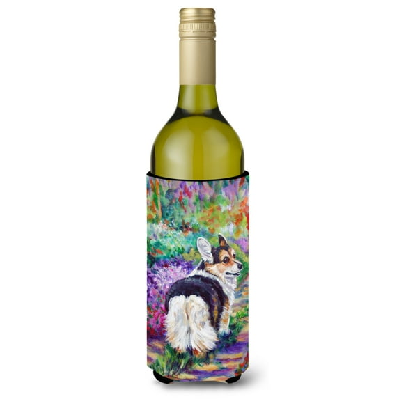Carolines Treasures 7297LITERK Corgi Garden Path Wine Bottle Hugger Wine Bottle multicolor