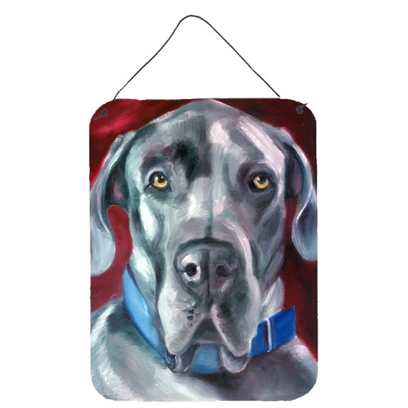 Carolines Treasures 7310DS1216 Great Dane Natural Ears Blue Collar Wall or Door Hanging Prints 12x16 multicolor