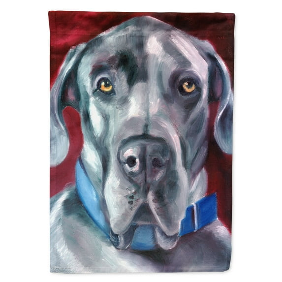 Carolines Treasures 7310GF Great Dane Natural Ears Blue Collar Garden Flag Garden Size multicolor