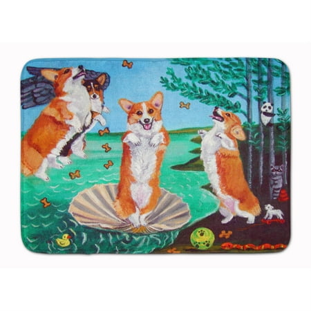 Carolines Treasures 7319RUG Corgi Birth of Venus Machine Washable Memory Foam Mat 19 X 27" multicolor
