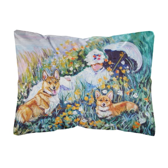 Carolines Treasures 7324PW1216 Corgi Classics Fabric Decorative Pillow , 12H x16W, multicolor