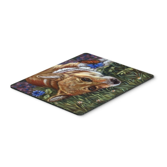 Carolines Treasures 7325MP Corgi Pastel Butterfly Mouse Pad Hot Pad or Trivet Large multicolor