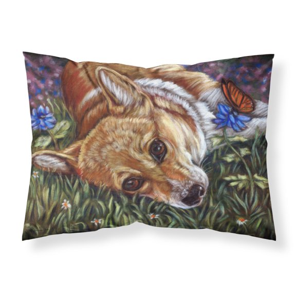 Carolines Treasures 7325PILLOWCASE Corgi Pastel Butterfly Fabric Standard Pillowcase Standard multicolor