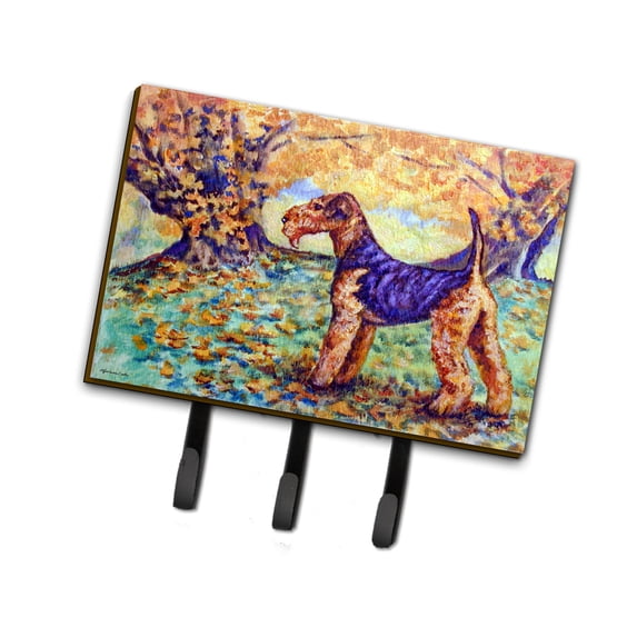 Carolines Treasures 7343TH68 Autumn Airedale Terrier Leash or Key Holder Triple multicolor
