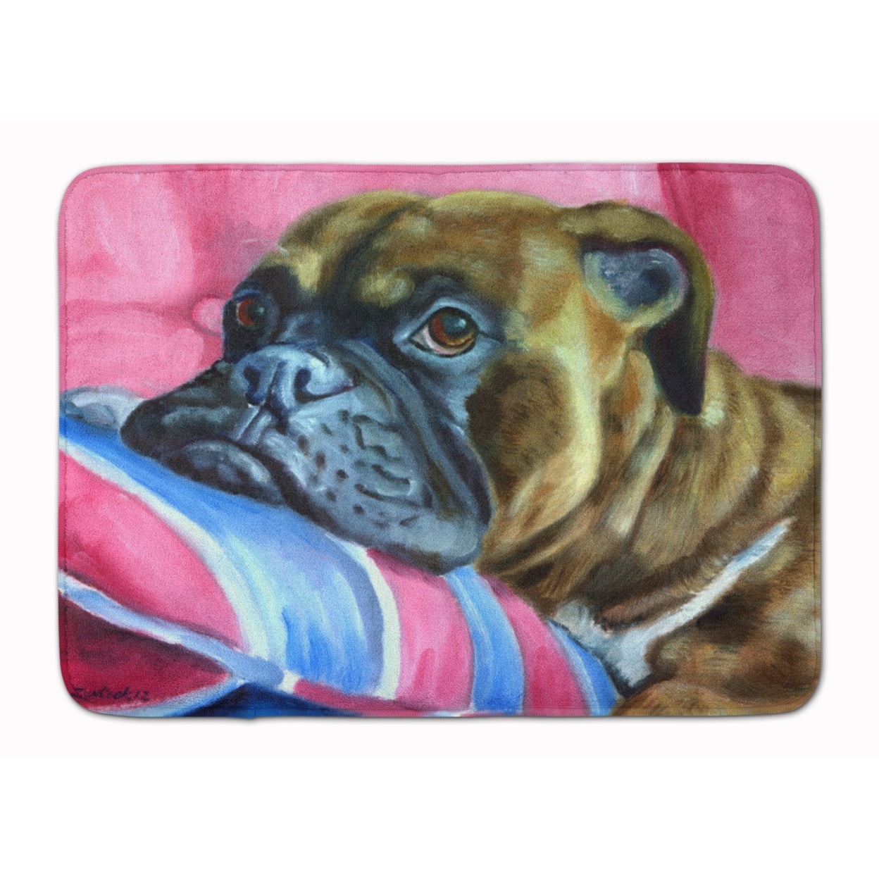 Carolines Treasures 7347RUG Fawn Boxer Machine Washable Memory Foam Mat 19 X 27" multicolor