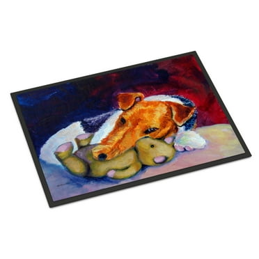 Carolines Treasures 7355MAT Fox Terrier and Teddy Bear Doormat 18x27 27"L x 18"W multicolor