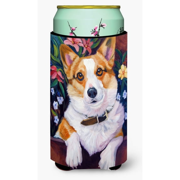 Carolines Treasures 7362TBC Can I help you Corgi Tall Boy Hugger Tall Boy multicolor