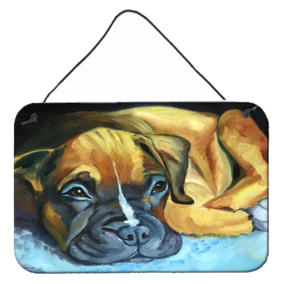 Carolines Treasures 7401DS812 Boxer Pup Wall or Door Hanging Prints 8x12 multicolor