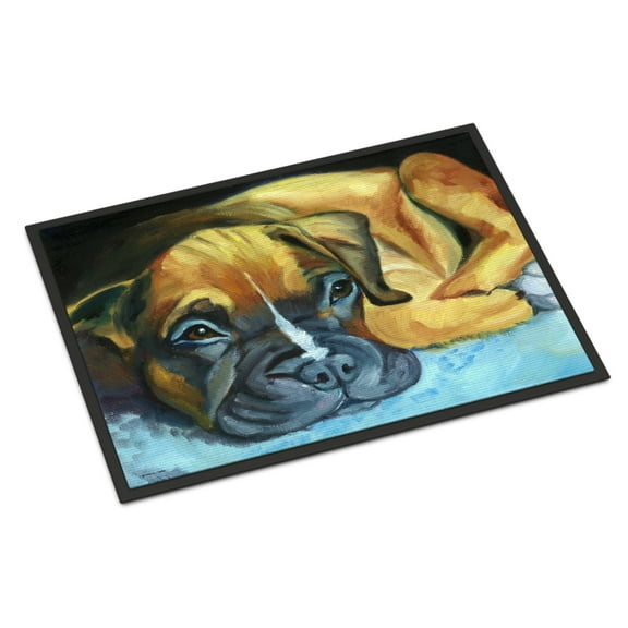 Carolines Treasures 7401MAT Boxer Pup Doormat 18x27 27"L x 18"W multicolor