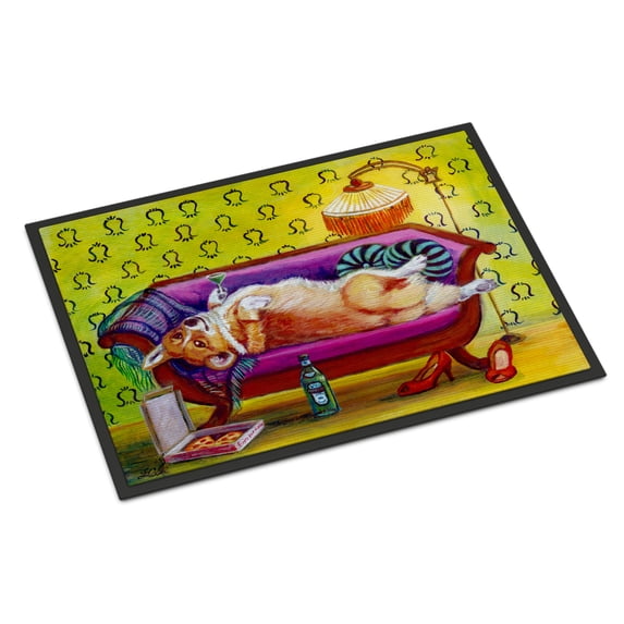 Carolines Treasures 7406MAT Corgi Home Alone Doormat 18x27 27"L x 18"W multicolor