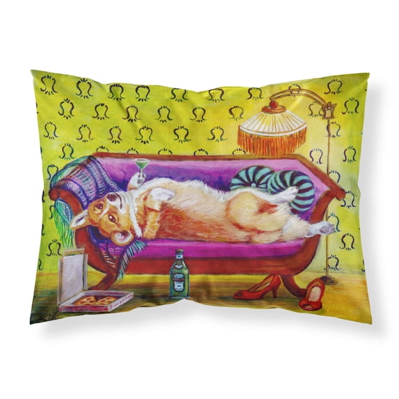 Carolines Treasures 7406PILLOWCASE Corgi Home Alone Fabric Standard Pillowcase Standard multicolor