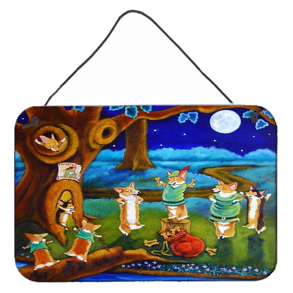 Carolines Treasures 7415DS812 Corgi Robin Hood Wall or Door Hanging Prints 8x12 multicolor