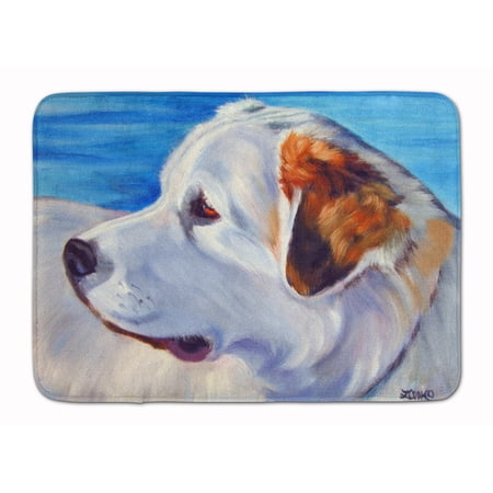 Carolines Treasures 7417RUG Great Pyrenees at the Beach Machine Washable Memory Foam Mat 19 X 27" multicolor